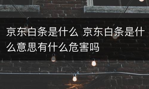 京东白条是什么 京东白条是什么意思有什么危害吗