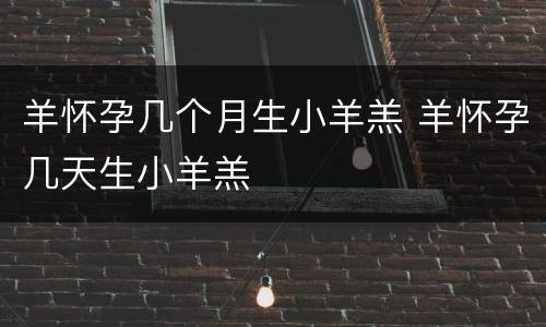 羊怀孕几个月生小羊羔 羊怀孕几天生小羊羔