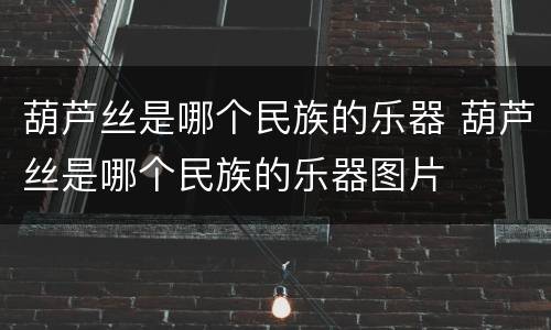 葫芦丝是哪个民族的乐器 葫芦丝是哪个民族的乐器图片