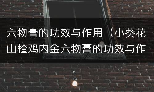 六物膏的功效与作用（小葵花山楂鸡内金六物膏的功效与作用）