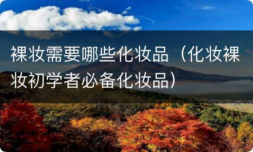 裸妆需要哪些化妆品（化妆裸妆初学者必备化妆品）