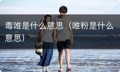 毒唯是什么意思（唯粉是什么意思）