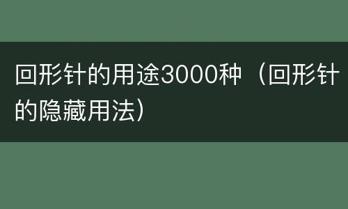 回形针的用途3000种（回形针的隐藏用法）