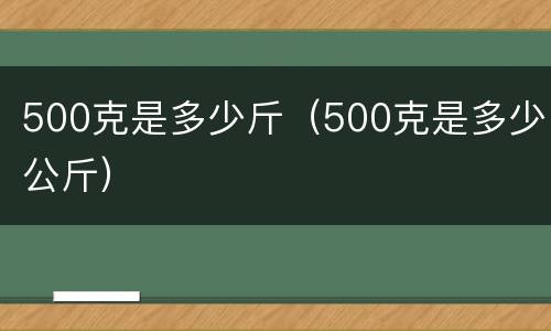 500克是多少斤（500克是多少公斤）