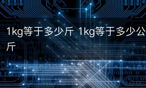 1kg等于多少斤 1kg等于多少公斤