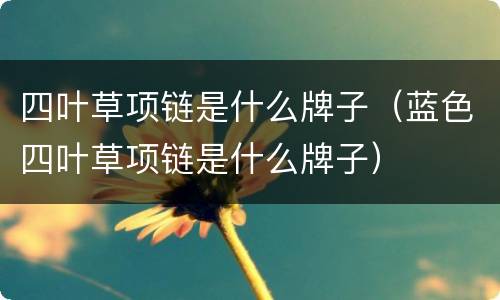 四叶草项链是什么牌子（蓝色四叶草项链是什么牌子）