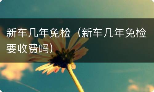 新车几年免检（新车几年免检要收费吗）