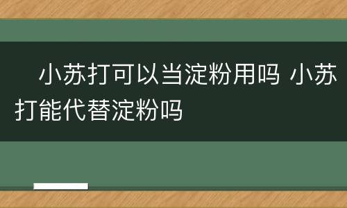 ​小苏打可以当淀粉用吗 小苏打能代替淀粉吗