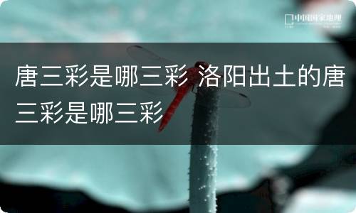 唐三彩是哪三彩 洛阳出土的唐三彩是哪三彩