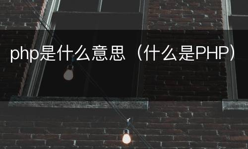 php是什么意思（什么是PHP）