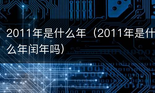 2011年是什么年（2011年是什么年闰年吗）