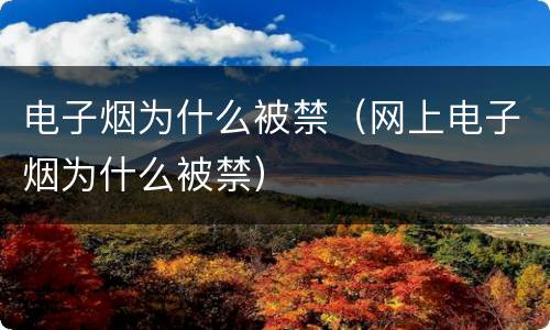 电子烟为什么被禁（网上电子烟为什么被禁）