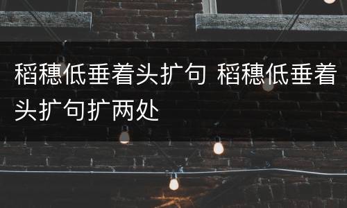 稻穗低垂着头扩句 稻穗低垂着头扩句扩两处