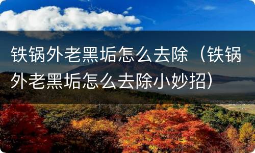 铁锅外老黑垢怎么去除（铁锅外老黑垢怎么去除小妙招）