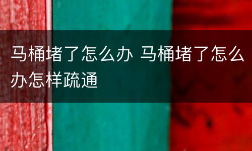 马桶堵了怎么办 马桶堵了怎么办怎样疏通