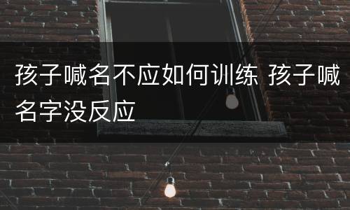 孩子喊名不应如何训练 孩子喊名字没反应