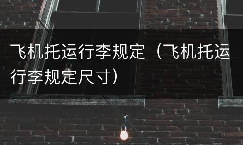 飞机托运行李规定（飞机托运行李规定尺寸）