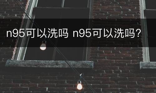 n95可以洗吗 n95可以洗吗?