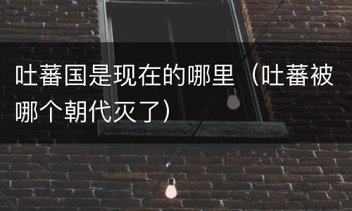 吐蕃国是现在的哪里（吐蕃被哪个朝代灭了）