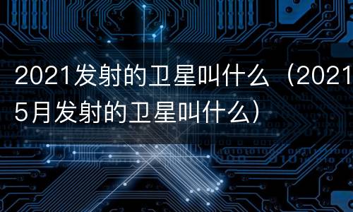 2021发射的卫星叫什么（20215月发射的卫星叫什么）