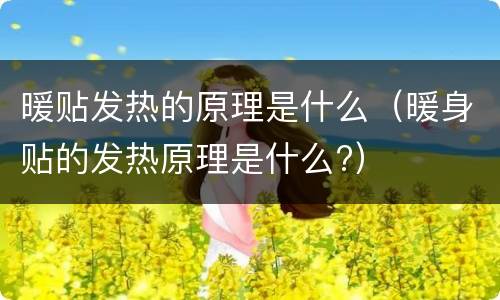 暖贴发热的原理是什么（暖身贴的发热原理是什么?）
