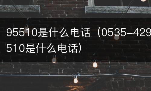 95510是什么电话（0535-4295510是什么电话）