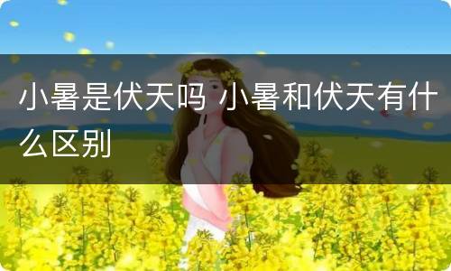 小暑是伏天吗 小暑和伏天有什么区别