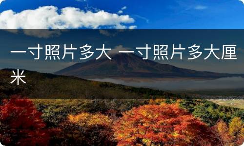 一寸照片多大 一寸照片多大厘米