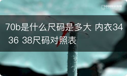 70b是什么尺码是多大 内衣34 36 38尺码对照表
