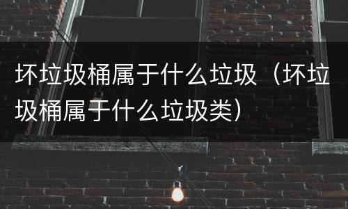 坏垃圾桶属于什么垃圾（坏垃圾桶属于什么垃圾类）