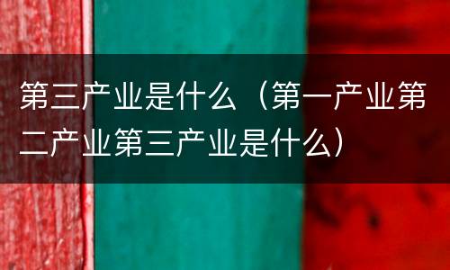 第三产业是什么（第一产业第二产业第三产业是什么）