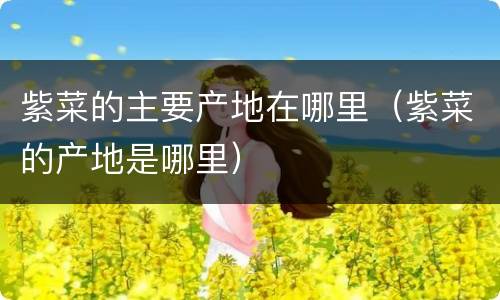 紫菜的主要产地在哪里（紫菜的产地是哪里）