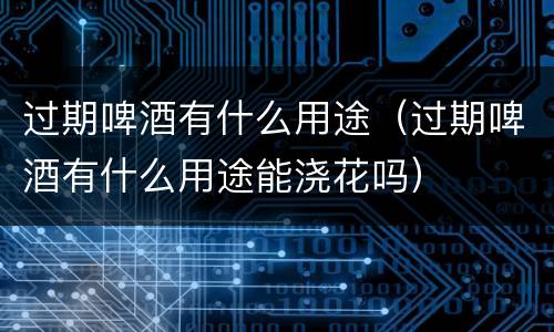 过期啤酒有什么用途（过期啤酒有什么用途能浇花吗）
