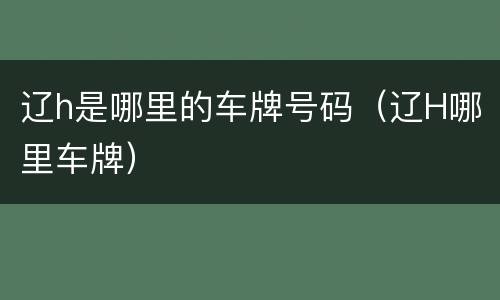辽h是哪里的车牌号码（辽H哪里车牌）