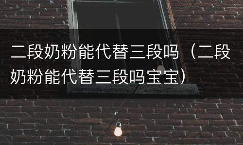 二段奶粉能代替三段吗（二段奶粉能代替三段吗宝宝）