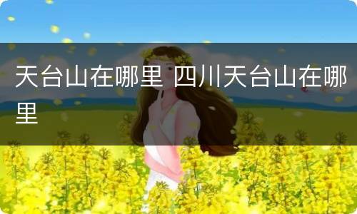 天台山在哪里 四川天台山在哪里
