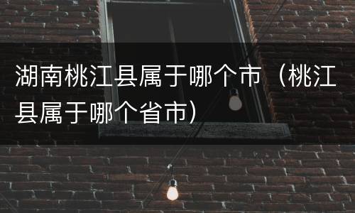 湖南桃江县属于哪个市（桃江县属于哪个省市）