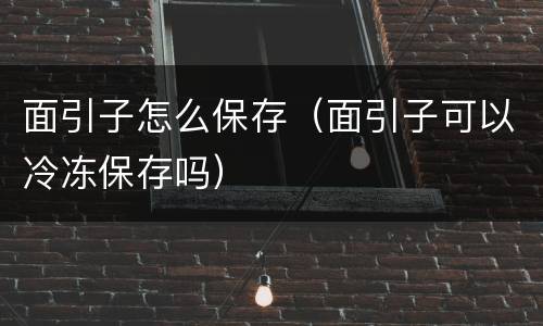 面引子怎么保存（面引子可以冷冻保存吗）