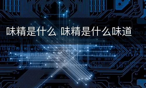味精是什么 味精是什么味道