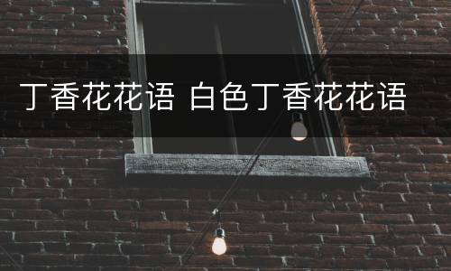 丁香花花语 白色丁香花花语