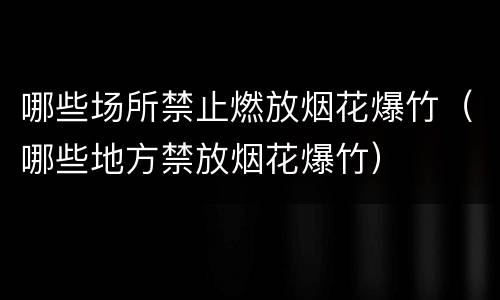 哪些场所禁止燃放烟花爆竹（哪些地方禁放烟花爆竹）