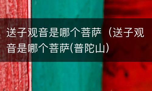 送子观音是哪个菩萨（送子观音是哪个菩萨(普陀山）