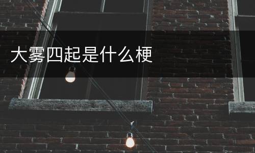大雾四起是什么梗