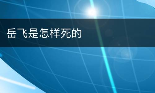 岳飞是怎样死的