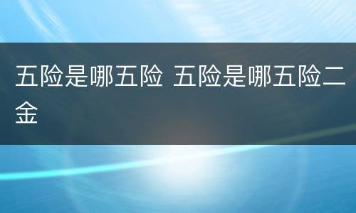 五险是哪五险 五险是哪五险二金