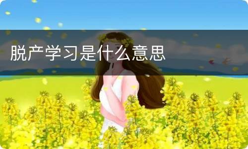 脱产学习是什么意思