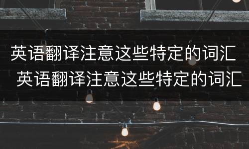 英语翻译注意这些特定的词汇 英语翻译注意这些特定的词汇是什么