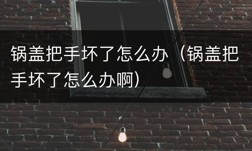 锅盖把手坏了怎么办（锅盖把手坏了怎么办啊）
