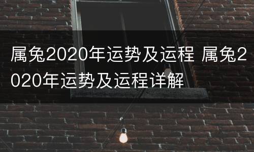 属兔2020年运势及运程 属兔2020年运势及运程详解