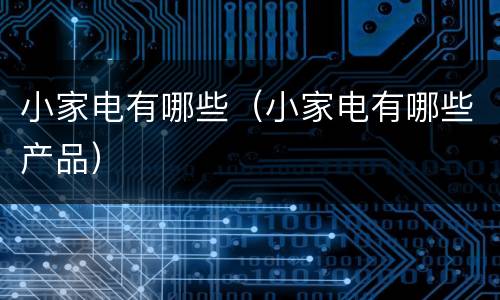 小家电有哪些（小家电有哪些产品）